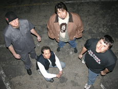 From left to right, Ben Sherman, Jeff Clayton, Eric Carrillo and Jared Lawson, from the local band Addiction Theory, were recently signed to Electric Cowboy Records, an independent label.