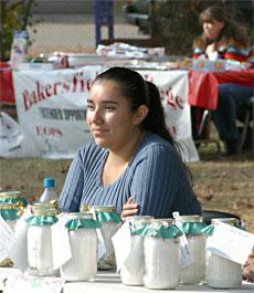 Heather Zaratoga, an animal science major, sells Bread in a Jar to help fund the BC AG Ambassador Program.