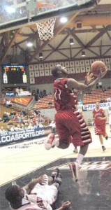 BCs Reggie Lassiter attempts a lay-up in the first half of the March 14 game.