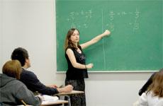 BC math professor Maria Perrone teaches students on April 1. She came to America from Italy when she was 28.