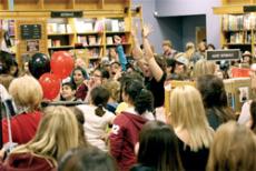 Fans gather for the midnight release of the Twilight DVD at Borders bookstore on March 20.