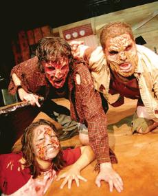 Robyn Lace, Mike Trujillo and Billie Joe Fox play deadites in Evil Dead: The Musical on Oct. 16.