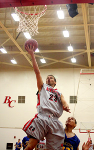 BC guard Nick Markovich goes up to score in the BC gym Nov. 27.