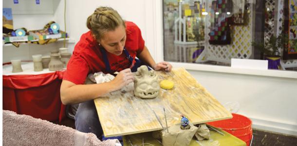 Bakersfield College ceramics students display their clay sculptures daily at Kern County Fair