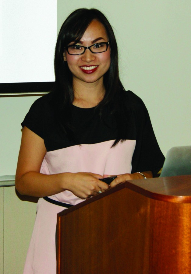 Kimberly Hoang visits Levan Center, introduces new novel.