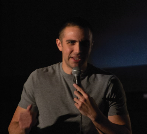 Flail performing a comedy stand up.