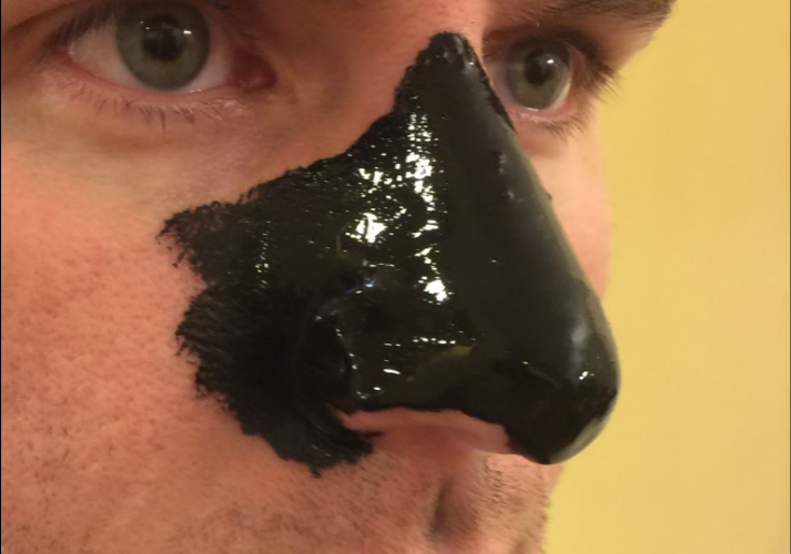 J.+R.+Hensley+waits+for+the+charcoal+blackhead+peel+to+dry+in+an+effort+to+unclog+his+pores.