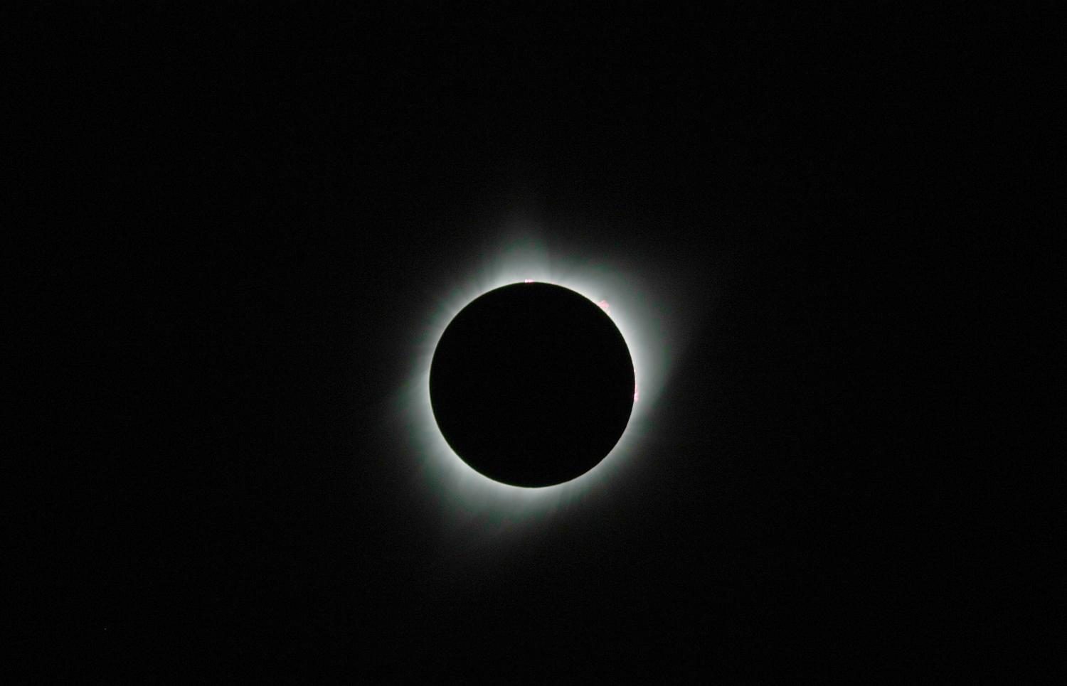 A picture showing an image of the eclipse that occured on Aug. 21 by Bakersfield College astronomy professor, Nick Strobel.