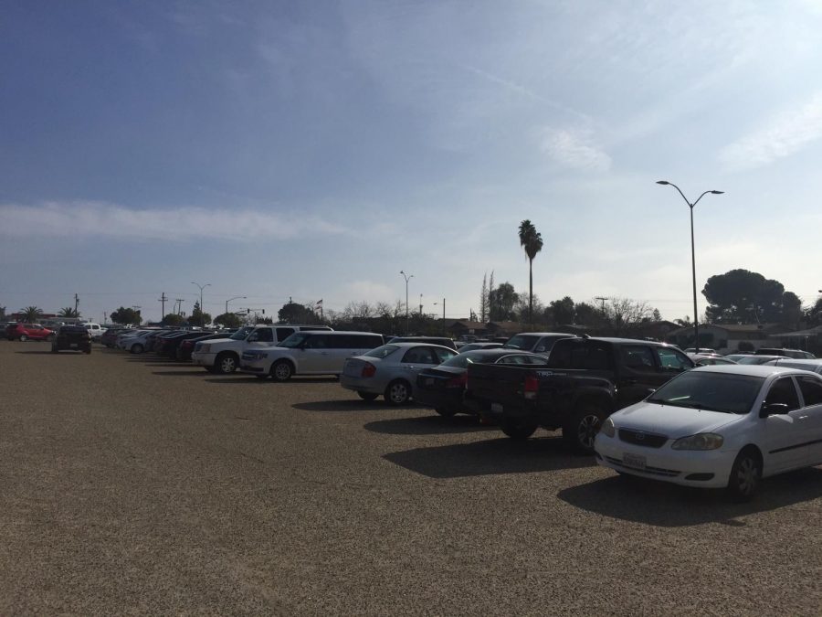 PHOTO 1: BC’S southeast parking lot near the football stadium is almost to full capacity by 11 a.m.