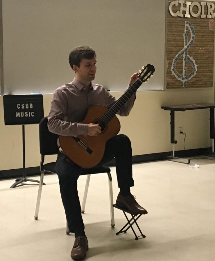 Cameron O’Connor performed for the Music and Theatre Department at Cal State Bakersfield, on Thursday Feb. 15th.