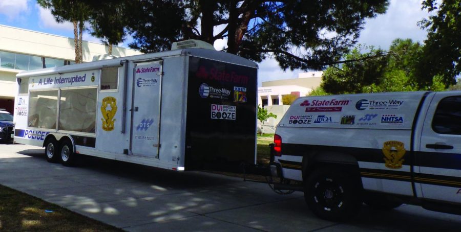 A Life Interrupted includes a display trailer with a truck from a drunk driving accident in 2016.