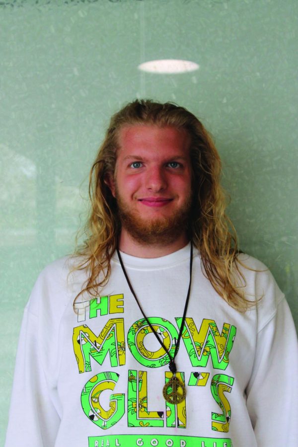 Matthew Bray, 22, Bakersfield College student stands in Campus Center after sharing his struggle to reach his goals after a car accident.