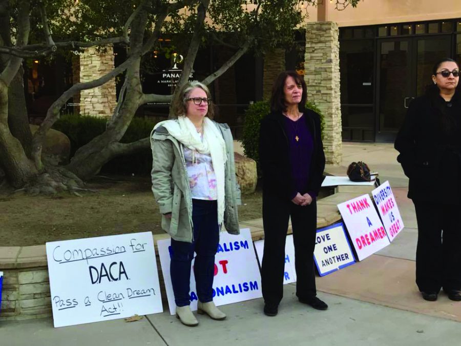 Supporters of a clean Dream Act stand in front of Congressman Kevin McCarthy’s office as part of the “40 Days for Action” protests.