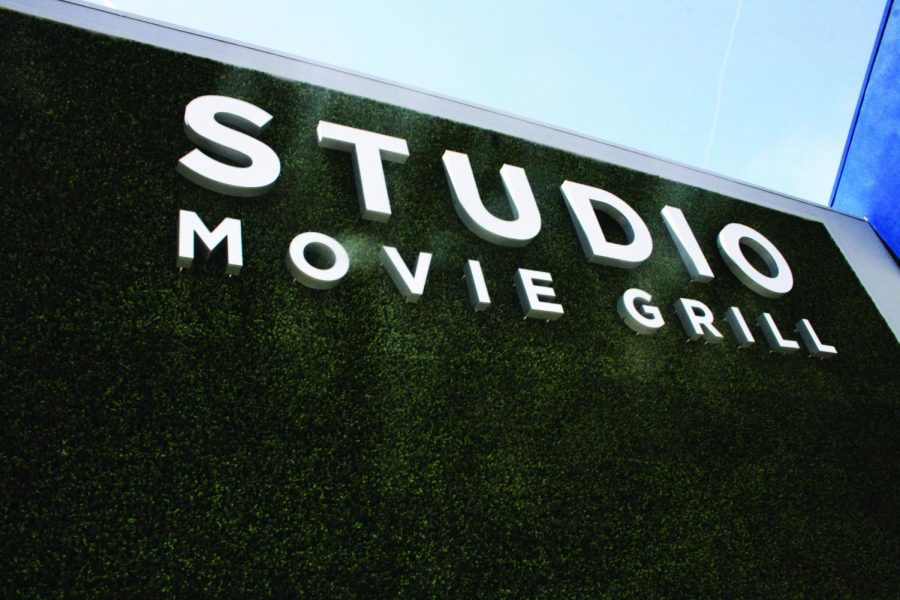 Studio Movie Grill Marquee displayed outside the new plush-seat full-menu service theater on Calloway and Rosedale.