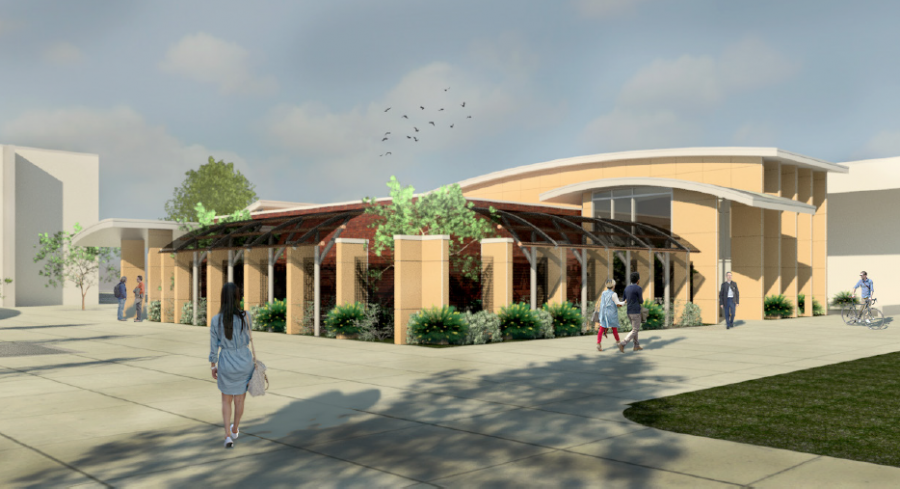 Illustration of the Veteran’s Center that will be located by the Forum and LA building and completed in 2020. also known as the Assessment Center, will get a facelift and interior upgrades which will be home to BC’s Veteran’s Center, funded by Measure J.
