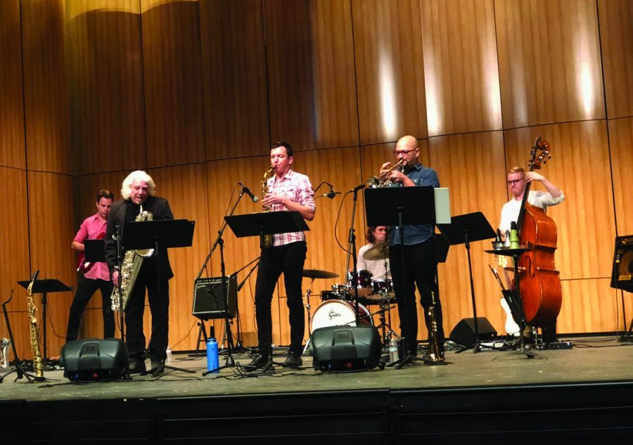 Jazz group, The Viny Giola Sextet, playing at the Creative Music Summit.