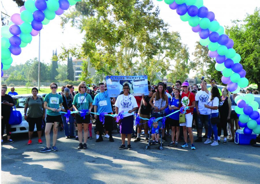 Families ready to begin the “Stomp Out Suicide” walk.  