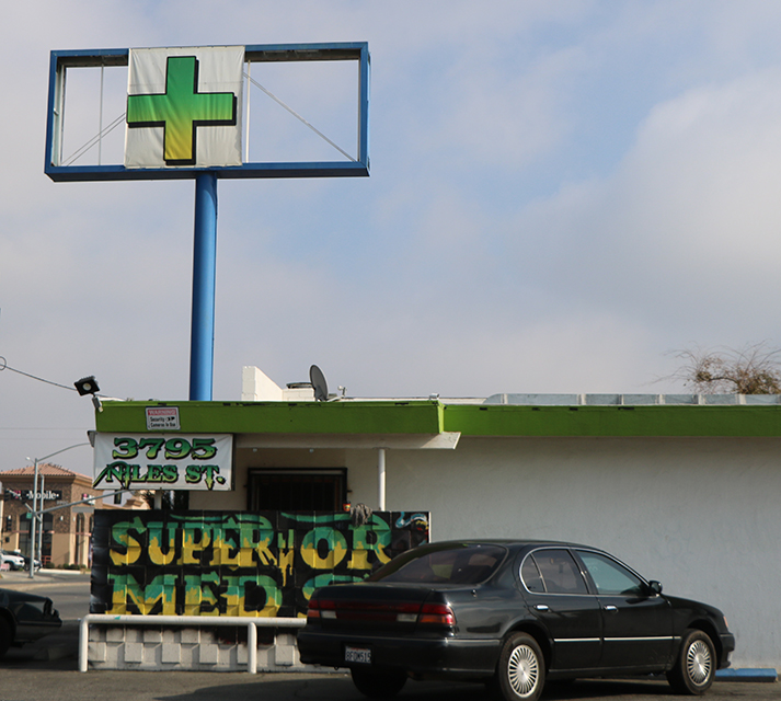 One of several marijuana dispensaries in Bakersfield, located on Mt. Vernon. 