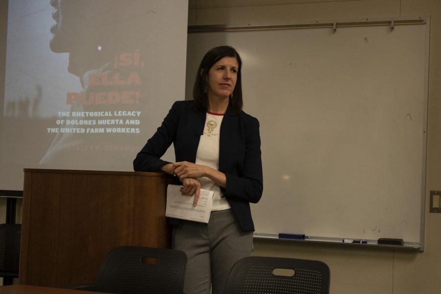 Stacey K. Sowards presented her new book on the legacy of Dolores Huerta titled “¡Si Ella Puede! The Rhetorical Legacy of Dolores Huerta and The United Farm Workers”.