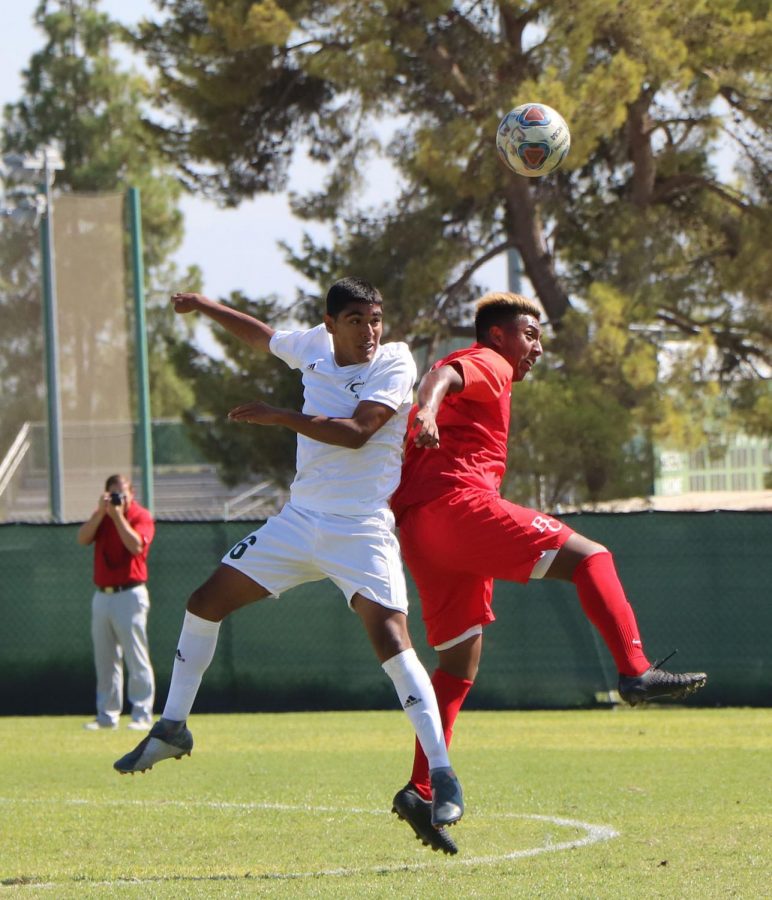 Bakersfield College Men Soccer’s defensive midfielder Angel Cervantes (7) during the first half of the Renegades’ host game against East LA College at the BC Soccer Field, Sept. 10. BC took the win, 1-0. 