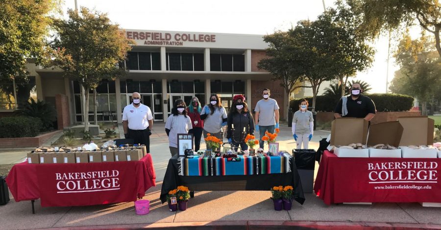 BC’s faculty and staff at the Padrinos de Balersfield College Dia de Muertos curbside on campus, Oct, 30.
