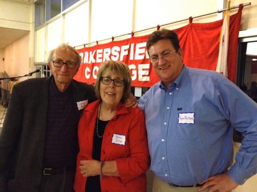 Bona Dillon (middle), Larry Press (left) and Ryan Blystone (right) from the 2014 Rip alumni reunion event that Dillon organized. 