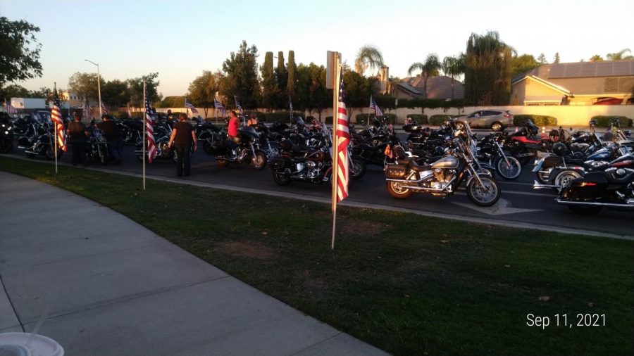Local bikers who arrived to pay their respect for the twentieth anniversary of Sept. 11.
