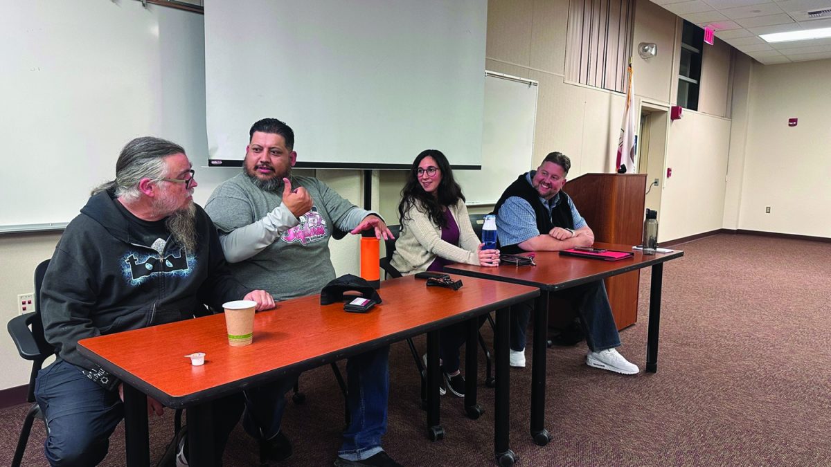 Renegade Roundtable panel consisted of 4 BC faculty members Reggie Williams, Javier Llamas, Savannah Andrasian, and Matthew Maddex (Right to left).