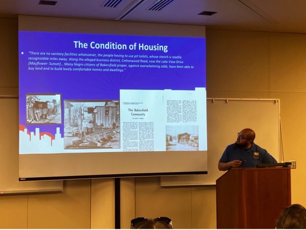 Donato Cruz and his presentation on the poor living conditions of residents 